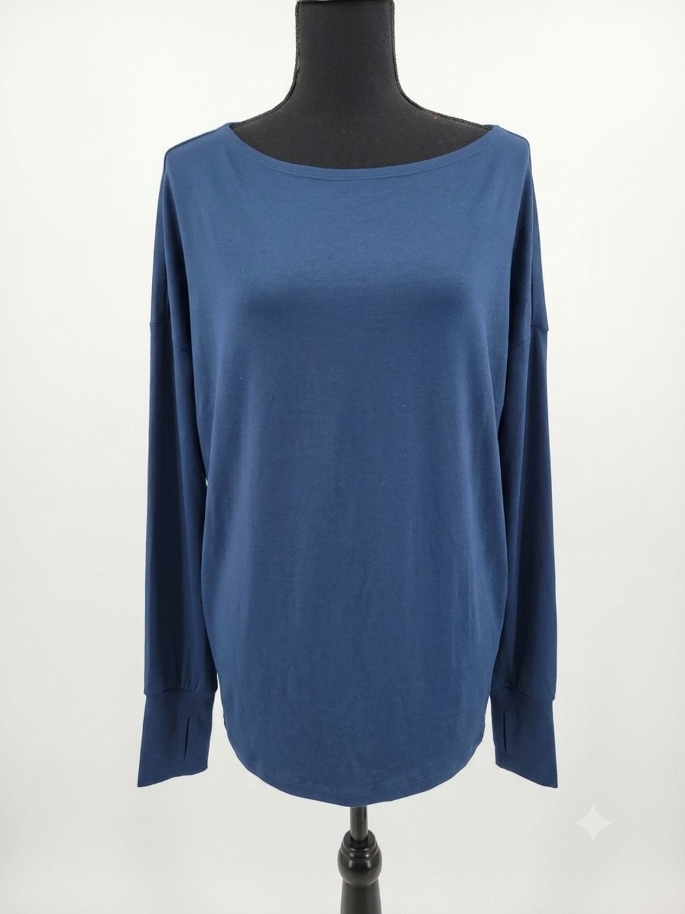 Nine West Navy Boatneck Long-Sleeve Top